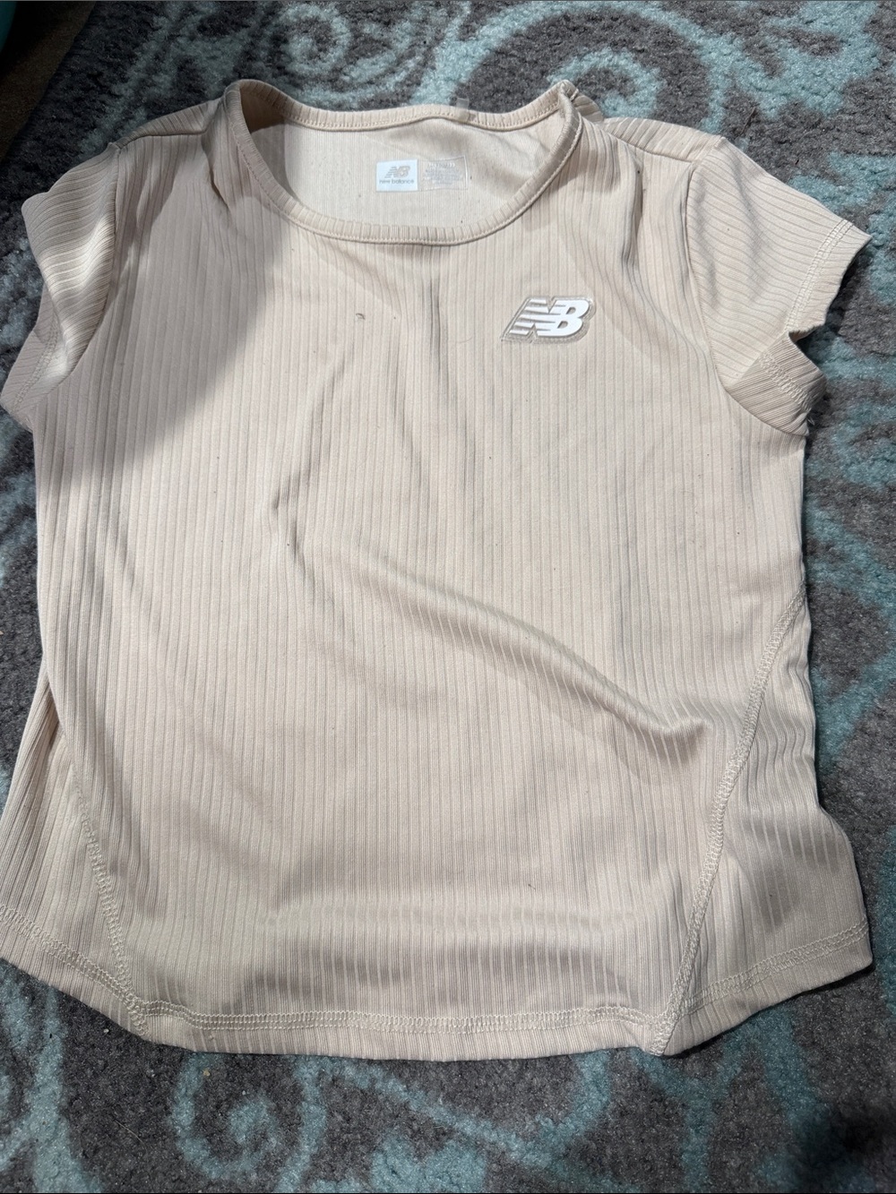 New Balance Cream Ribbed Two-Piece Active Set - Picture 2 of 6